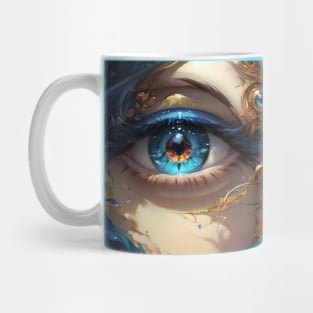 Closeup of a Colourful blue eye Mug